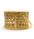 Handcrafted Bamboo Utility Basket/Tokri with Handle(Medium) - 7*4 Inch (#EFBH0001-00)