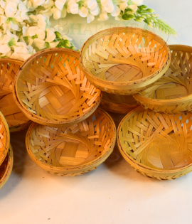 Natural Bamboo Basket – 4 Inch (#EFBH0081-00)