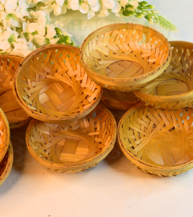 Natural Bamboo Basket – 4 Inch (#EFBH0081-00)