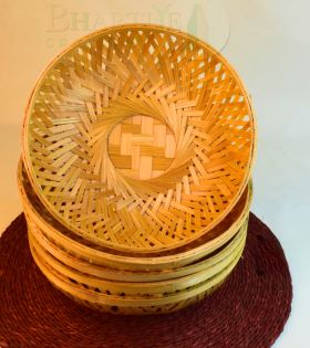 Natural Bamboo Basket/Tokri - 9 inch (#EFBH0081-05)