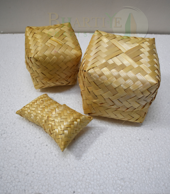 Large Bamboo Pouch Box (Besak) - 6*6*4 Inch (#EFBH0007-00)