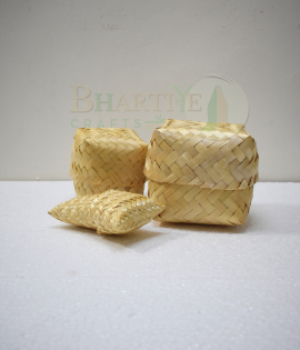 Large Bamboo Pouch Box (Besak) - 6*6*4 Inch (#EFBH0007-00)