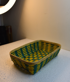 Bamboo Tray Colored Basket/Tokri - 10*14 Inch (#EFBH0104-05)