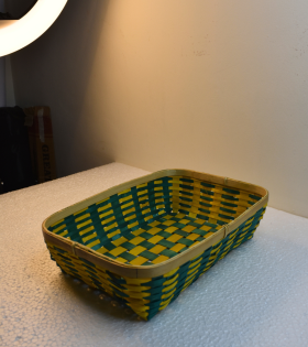 Bamboo Tray Colored Basket/Tokri - 10*14 Inch (#EFBH0104-05)
