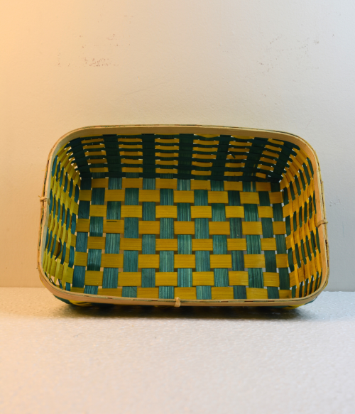 Bamboo Tray Colored Basket/Tokri - 10*14 Inch (#EFBH0104-05)