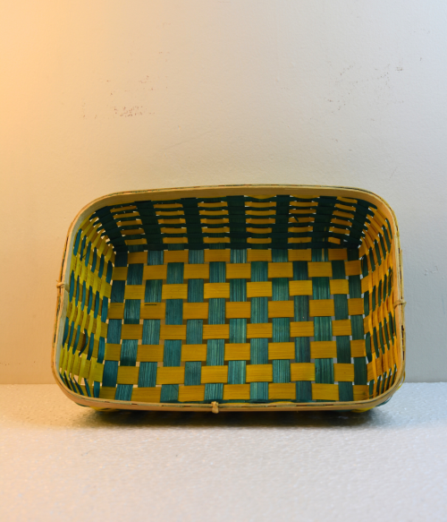 Bamboo Tray Colored Basket/Tokri - 10*14 Inch (#EFBH0104-05)