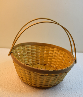 Designer Round Basket/Tokri With Handle Natural - 10 Inch (#EFBH0114-00)
