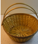Designer Round Basket/Tokri With Handle Natural - 10 Inch (#EFBH0114-00)