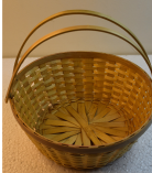 Designer Round Basket/Tokri With Handle Natural - 10 Inch (#EFBH0114-00)