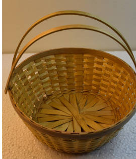 Designer Round Basket/Tokri With Handle Natural - 10 Inch (#EFBH0114-00)