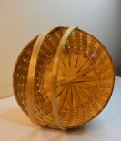 Designer Round Basket/Tokri With Handle Natural - 10 Inch (#EFBH0114-00)