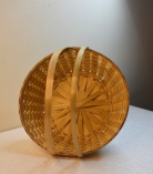 Designer Round Basket/Tokri With Handle Natural - 10 Inch (#EFBH0114-00)