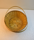 Designer Round Basket/Tokri With Handle Natural - 10 Inch (#EFBH0114-00)