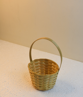 Mini Bamboo Basket/Tokri  With Handle - 3*4 Inch (#EFBH0122-00)