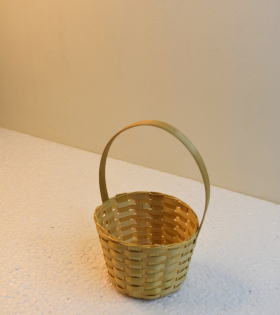 Mini Bamboo Basket/Tokri  With Handle - 3*4 Inch (#EFBH0122-00)