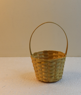 Mini Bamboo Basket/Tokri  With Handle - 3*4 Inch (#EFBH0122-00)