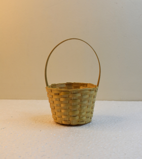 Mini Bamboo Basket/Tokri  With Handle - 3*4 Inch (#EFBH0122-00)