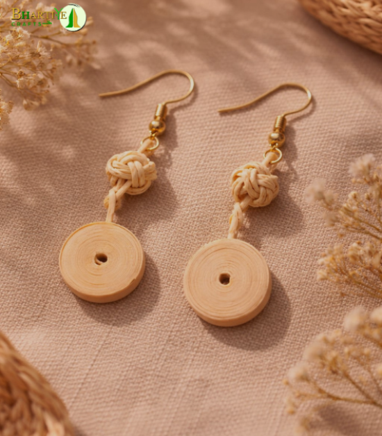 Bhartiye Crafts | Handcrafted Natural Bamboo Earrings | Eco-Friendly Jewelry |Artisans from Tripura (Agartala)| Women's special