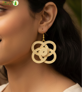 Bhartiye crafts|Handcrafted Bamboo Floral Earrings | Artisans from Tripura (Agartala) |Women's Special