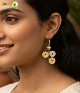 Bhartiye Crafts | Natural Bamboo Spiral Earrings for Women | Handmade Eco Jewelry by Artisans from Tripura (Agartala) |Women's Special