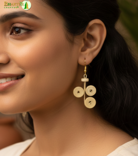 Bhartiye Crafts | Natural Bamboo Spiral Earrings for Women | Handmade Eco Jewelry by Artisans from Tripura (Agartala) |Women's Special