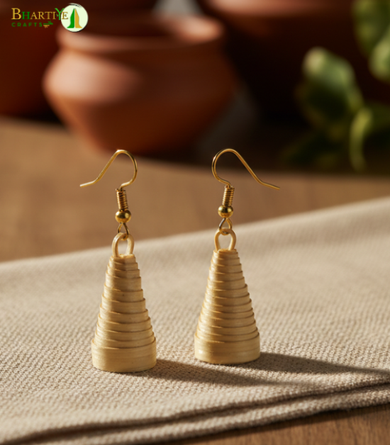 Bhartiye Crafts | Handcrafted Bamboo Cone Earrings | Artisans from Tripura  (Agartala) | Women's Special