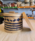 Bamboo round box with lid Large
