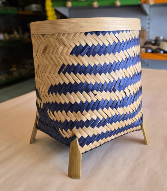 Bhartiye Crafts | Handwoven Bamboo Planter Basket Stand | Jharkhand Artisans