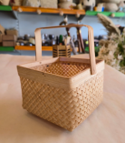 Bhartiye Crafts  | Handcrafted Bamboo Basket with Handle | Eco-Friendly Storage | Jharkhand Artisans