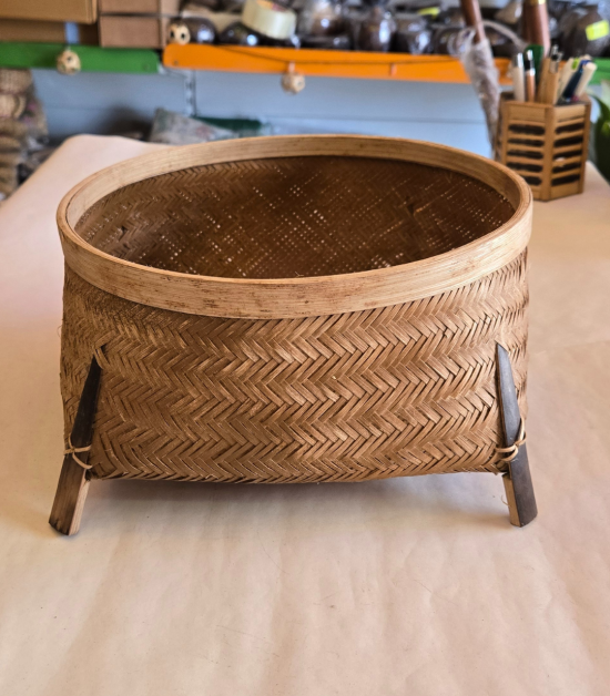 Bhartiye Crafts | Handwoven Bamboo Planter Basket | Eco-Friendly Flower Pot Cover | Jharkhand Artisans