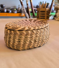 Khasi grass oval basket with lid