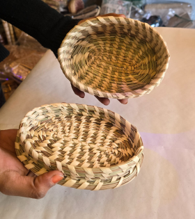 Khasi grass oval basket with lid