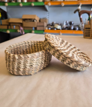 Khasi grass oval basket with lid