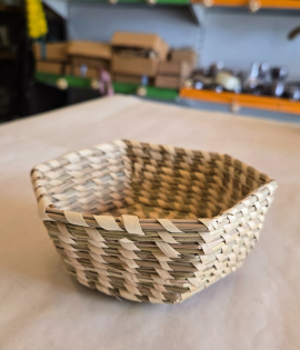 Khasi grass hexagon basket