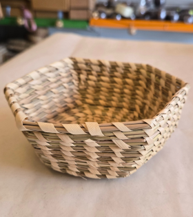 Khasi grass hexagon basket