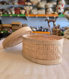 Bhartiye Crafts | Handmade Bamboo Storage Basket with Lid | Multipurpose Organizer Box | Jharkhand Craft