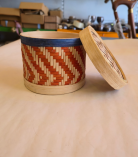 Bhartiye Crafts | Designer Bamboo Storage Box with Lid | Handmade Eco Organizer | Jharkhand Artisans