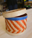 Bamboo round box with lid medium