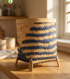 Bhartiye Crafts | Handwoven Bamboo Planter Basket Stand | Jharkhand Artisans