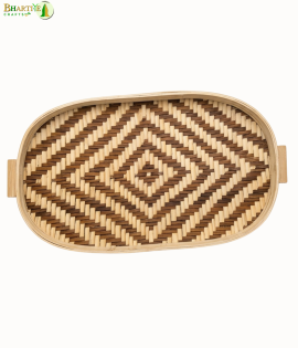 Bhartiye Crafts | Handwoven Bamboo Serving Tray | Handmade by Jharkhand Artisans