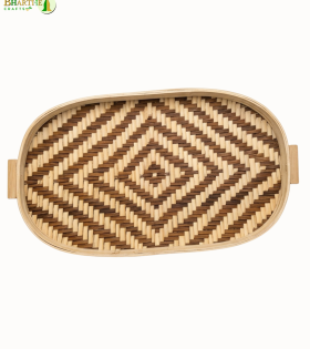 Bhartiye Crafts | Handwoven Bamboo Serving Tray | Handmade by Jharkhand Artisans