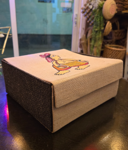 Jute gift basket foldable