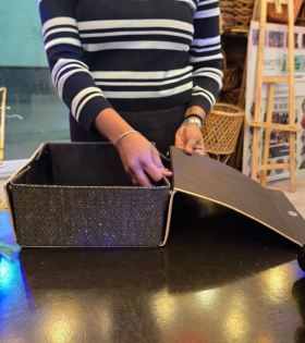 Jute gift basket foldable