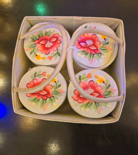 Jute gift basket embroidery 4 box (#BKM0009)