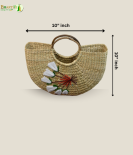 Bhartiye Crafts|Floral Embroidered Kauna Grass Handbag | Natural Handmade | Mainpur Northeast| Women's special
