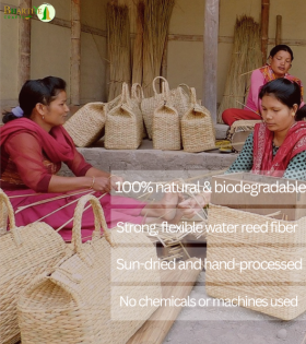 Bhartiye Crafts|Handcrafted Embroidered Sabai Grass Purse | Eco-Friendly Women’s Bag | Mainpur Northeast| Women's special