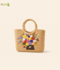 Bhartiye Crafts|Embroidered Sabai Grass Handbag  with Floral Design | Eco-Friendly Handbag | Mainpur Northeast| Women's special