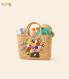 Bhartiye Crafts|Embroidered kauna Grass Handbag  with Floral Design | Eco-Friendly Handbag | Mainpur Northeast| Women's special