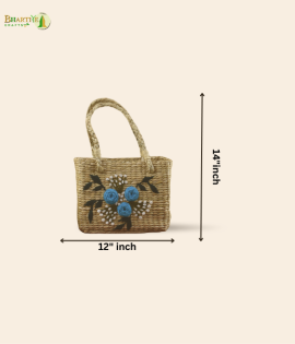 Bhartiye Crafts|Handcrafted Embroidered kauna Grass Purse | Eco-Friendly Women’s Bag | Mainpur Northeast| Women's special
