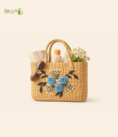 Bhartiye Crafts|Handcrafted Embroidered Sabai Grass Purse | Eco-Friendly Women’s Bag | Mainpur Northeast| Women's special